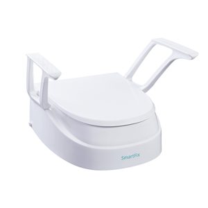 Réhausse WC SmartFix avec accoudoirs rabattables et couvercle fermé