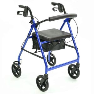 Rollator 4 roues léger avec assise et sacoche de rangement