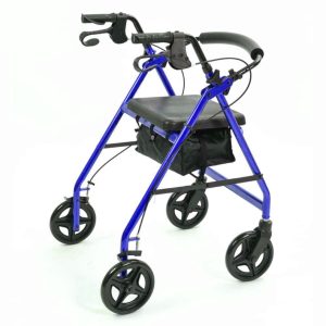 Rollator 4 roues léger avec assise et sacoche de rangement