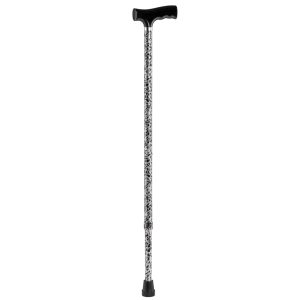 Canne silencieuse en aluminium avec poignée ergonomique antiglisse noir