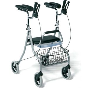 Rollator 4 roues anté-brachial avec appui avant-bras et siège intégré