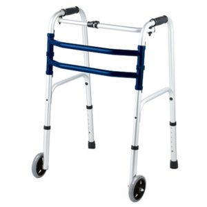 Cadre de marche pliable avec 2 roues 5", léger et facile à transporter pour des déplacements quotidiens